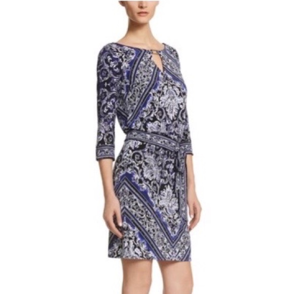 WHBM PRINT BLOUSON DRESS - Picture 2 of 3